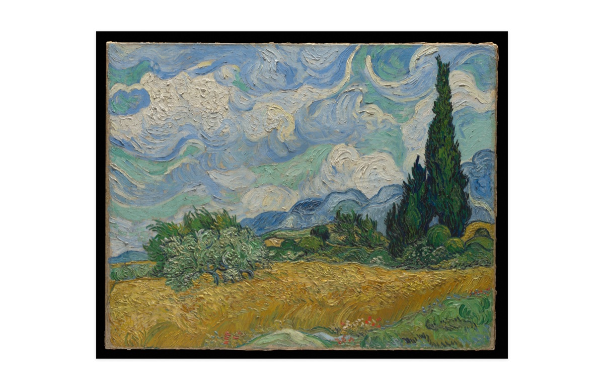 Landscape monitor with painting on mat